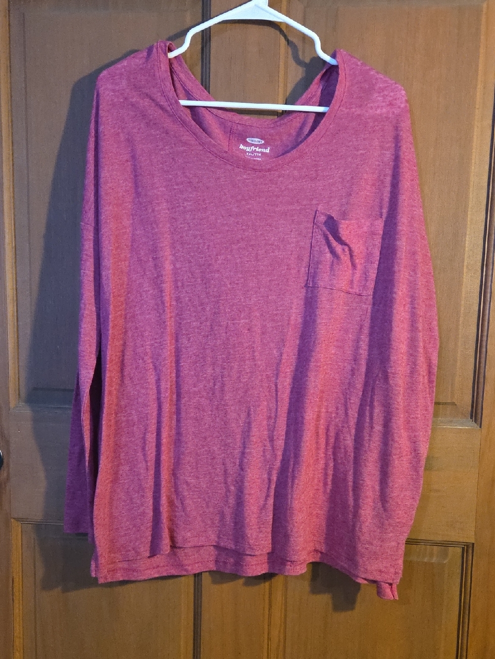Old Navy Lightweight Heathered Long Sleeve Tee with Pocket - Pink
